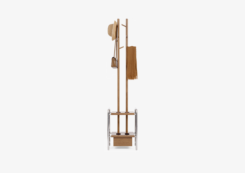 Coat Stand – Wood – Silver – ALICIA by MARQQA Furniture