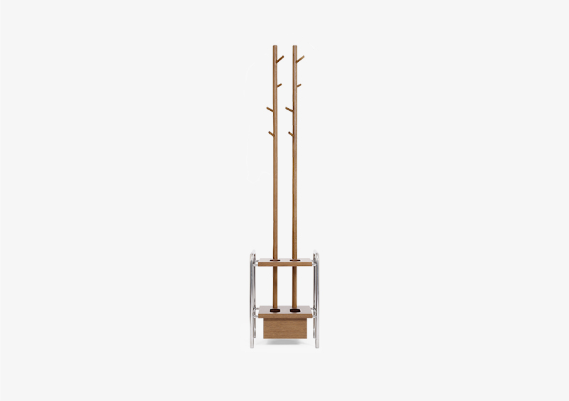 Silver and Wooden Coat Stand– ALICIA by MARQQA Furniture