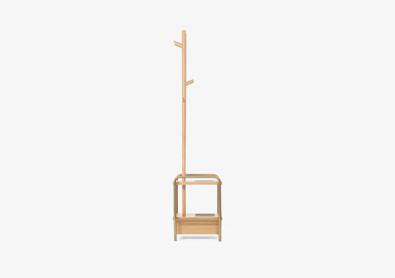 Coat Stand – Wood – Gold – BILLY by MARQQA Furniture