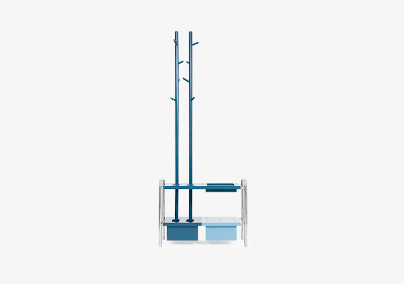 Coat Stand – Blue – Lacquered – Silver – MILES by MARQQA Furniture