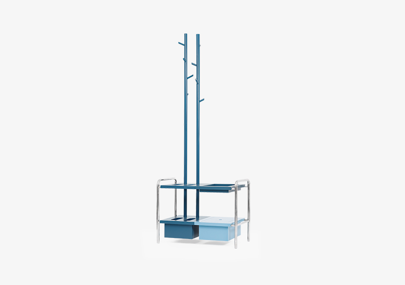 Coat Stand – Blue – Lacquered – Silver – MILES by MARQQA Furniture