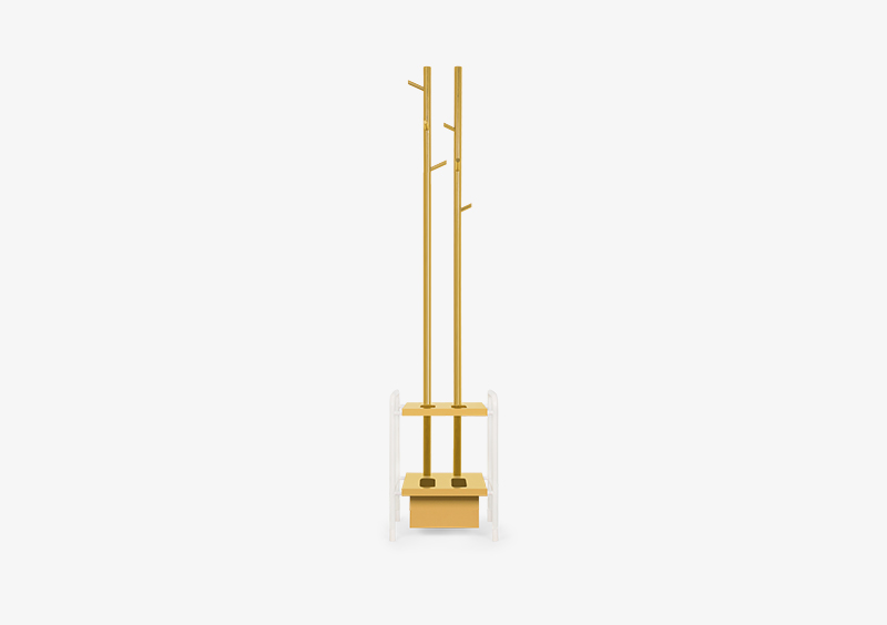 Coat Stand – Lacquered – Yellow – White – PAIGE by MARQQA Furniture