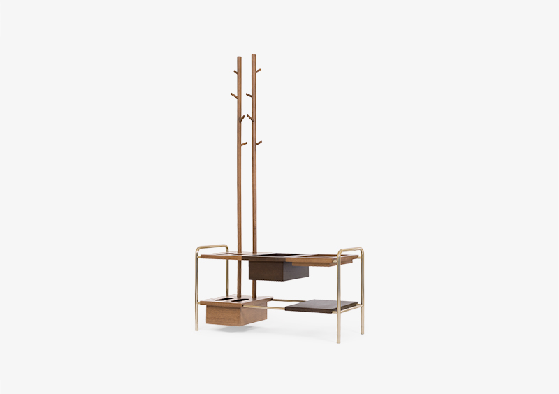 Coat Stand – Wood – Gold – ZACHARY by MARQQA Furniture