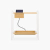 Small Entryway Table – Lacquered – White – Oak – Natural – LEONOR by MARQQA Furniture