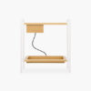 Small Entryway Table – Lacquered – White – Oak – Natural – LEONOR by MARQQA Furniture