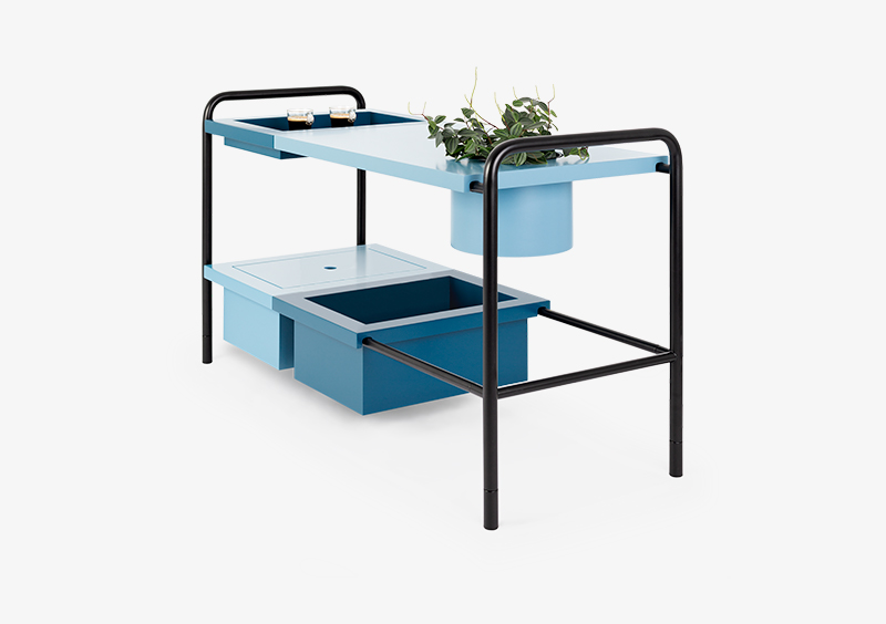 Side Table – Black – Lacquered – Blue – ALEXANDER by MARQQA Furniture