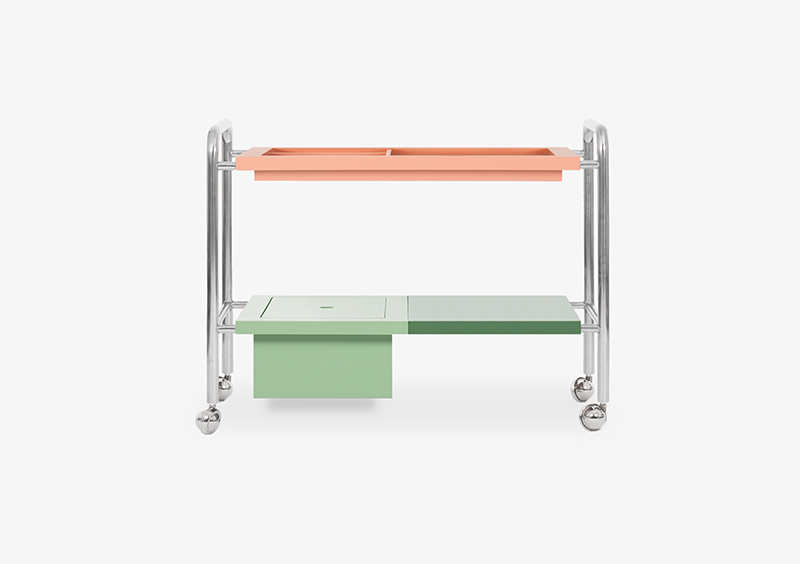 Lacquered and Chrome Side Table– CHARLOTTE by MARQQA Furniture