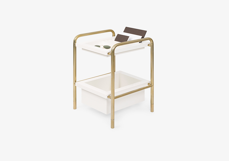 Side Table – White – Gold – ELIZABETH by MARQQA Furniture