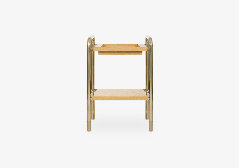 Side Table – Wood – Gold – EVE by MARQQA Furniture