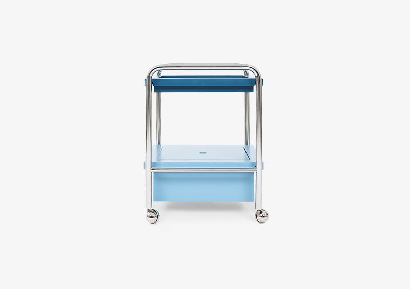 Side Table – Lacquered – Silver – Blue – GABRIEL by MARQQA Furniture