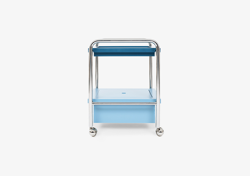 Side Table – Lacquered – Silver – Blue – GABRIEL by MARQQA Furniture