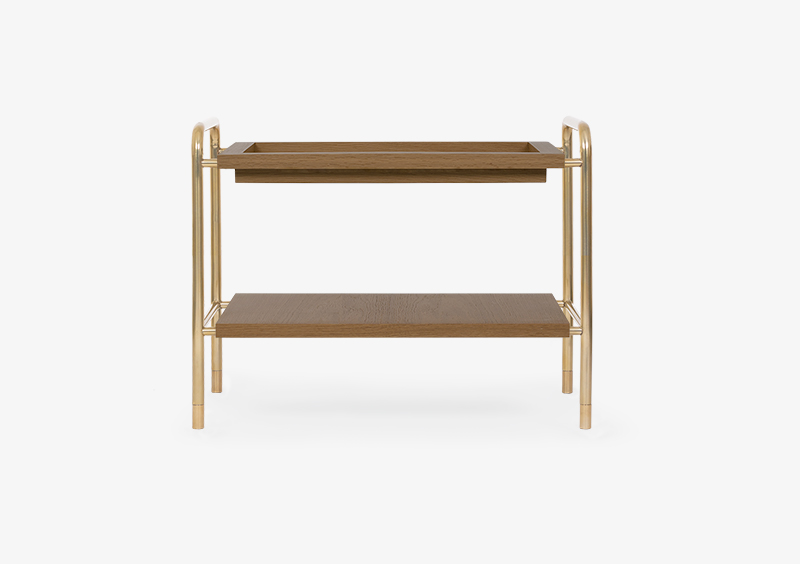 Side Table – Wood – Gold – LESLIE by MARQQA Furniture
