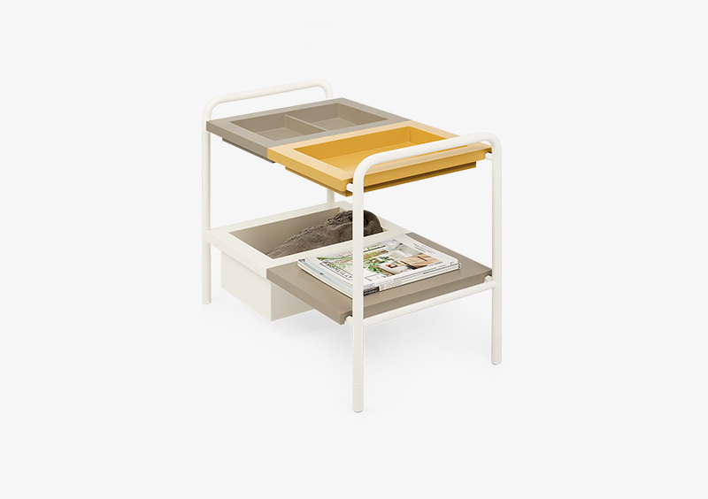 Side Table – Lacquered – White – Yellow – MARIA by MARQQA Furniture