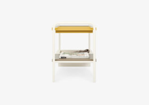 Side Table – Lacquered – White – Yellow – MARIA by MARQQA Furniture