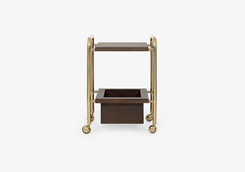 Side Table – Wood – Gold – SEBASTIAN by MARQQA Furniture