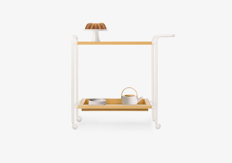 Tea Trolley – Wood – White – CAROLINE by MARQQA Furniture