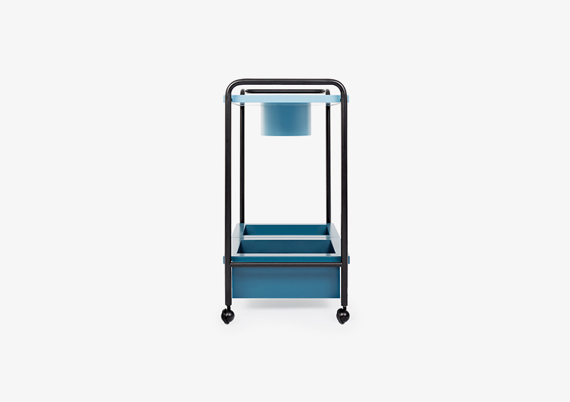 Tea Trolley – Lacquered – Blue – Black – JOSHUA by MARQQA Furniture