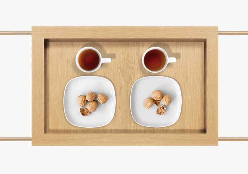Tea Trolley – Wood – Gold – LAURA by MARQQA Furniture