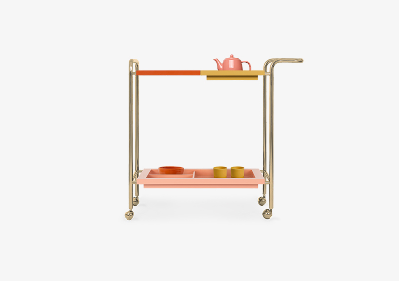 Tea Trolley – Lacquered – Gold – ROSE by MARQQA Furniture