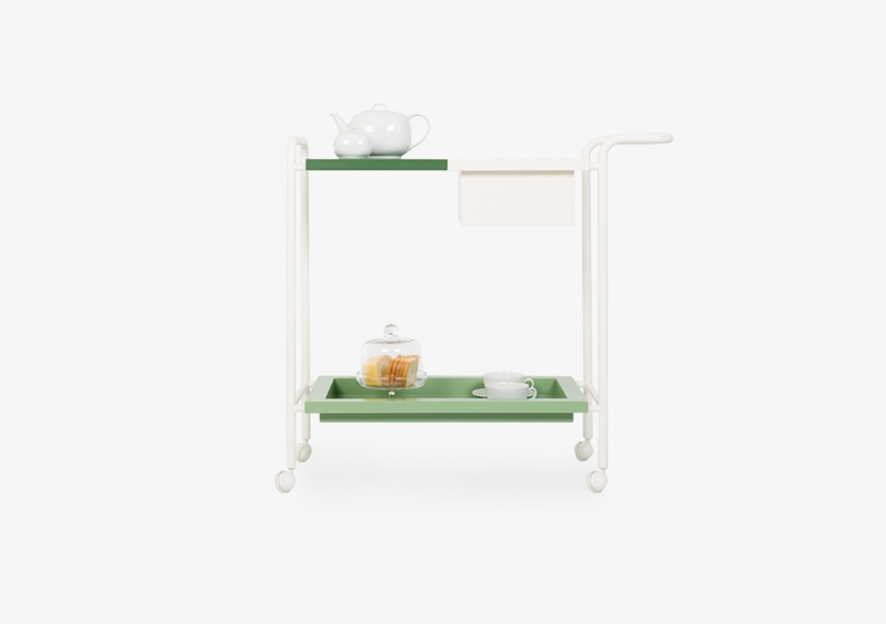 Tea Trolley – White – Green – SOPHIE by MARQQA