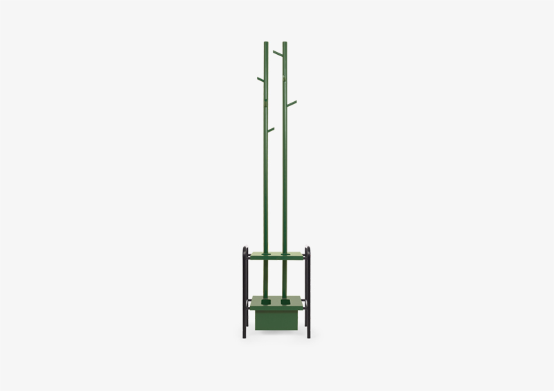 Coat Stand – Lacquered – Black – Green – EDWARD by MARQQA Furniture