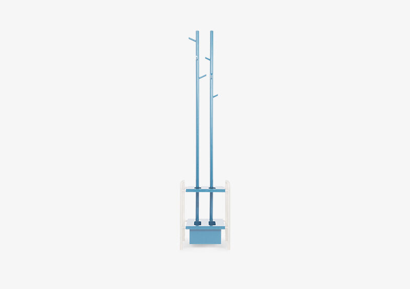 Coat Stand – Lacquered – Blue – White – STEVEN by MARQQA Furniture