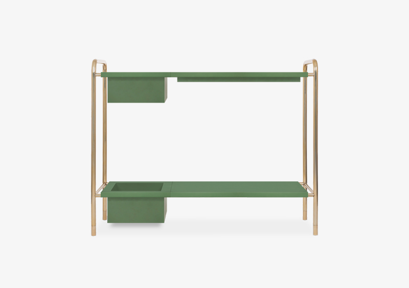Console Table – Gold – Lacquered – Green – ABRAHAM by MARQQA Furniture