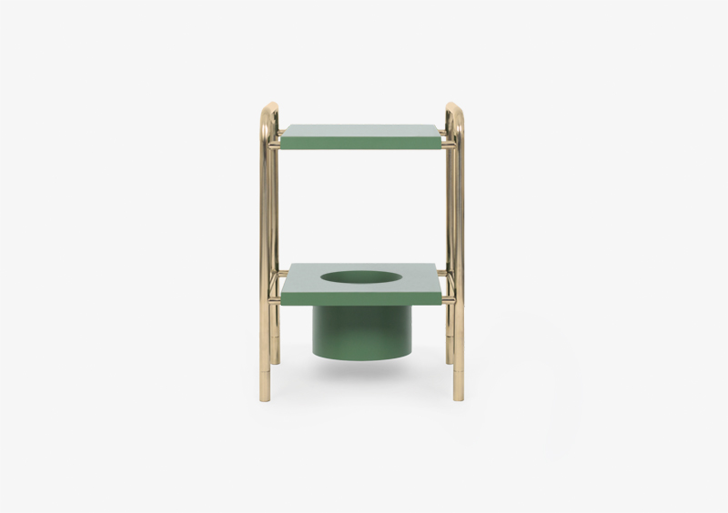 Side Table – Gold – Lacquered – Green – HARPER by MARQQA Furniture