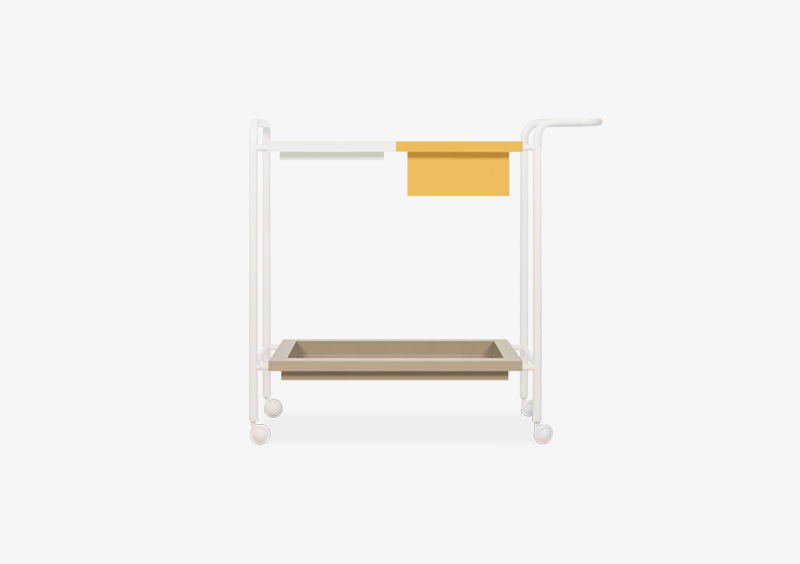Tea Trolley – Lacquered – Mustard – White – Taupe – JACQUELINE by MARQQA Furniture