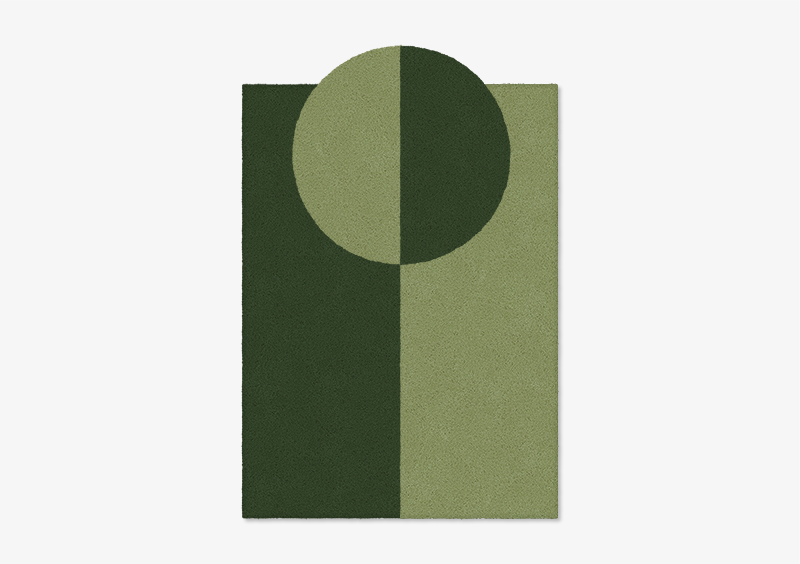 Rugs-Dark Green Light Green-CIRCLE SHAPE OUT by MARQQA