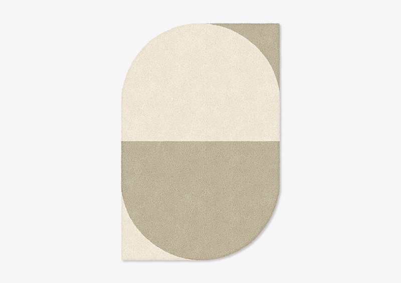 Rugs-Taupe White-OVAL SHAPE OUT by MARQQA